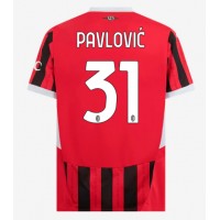 Koszulka piłkarska AC Milan Strahinja Pavlovic #31 Strój Domowy 2024-25 tanio Krótki Rękaw